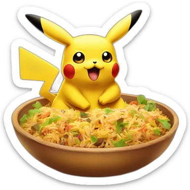 psychedelic-pikachu-eating-biriyani sticker