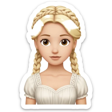 white girl 10 blonde braids full braided hair  sticker