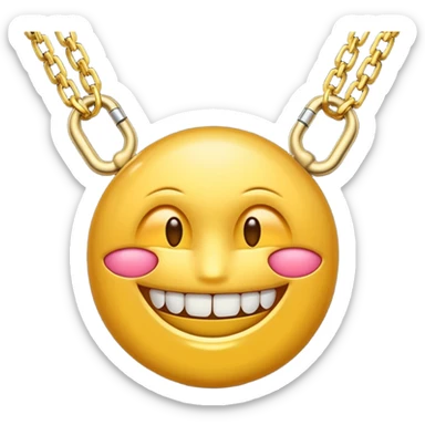 Emojis malandros con dientes de oro y cadenas de oro en el cuello  sticker