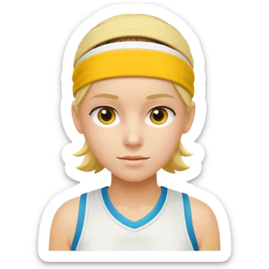 tennisplayer with sweatband, yellow color. sticker