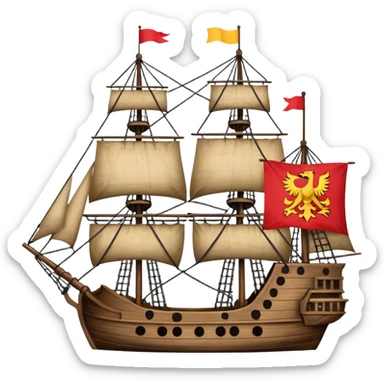 Batavia the Dutch East India Company ship with VOC flag sticker