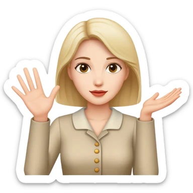 Woman handing something to you sticker