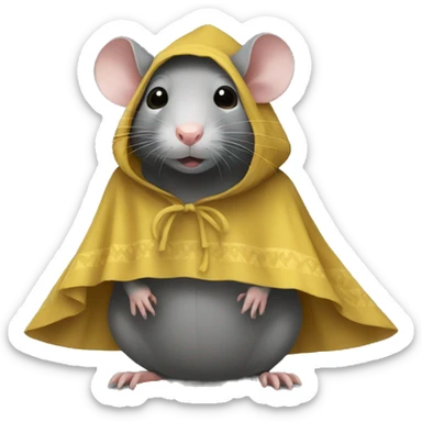 Rat in a poncho sticker