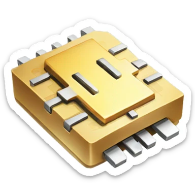 a microchip with a plus sing  sticker