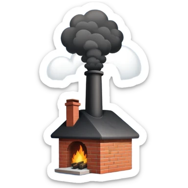 Black smoke coming out of chimney  sticker