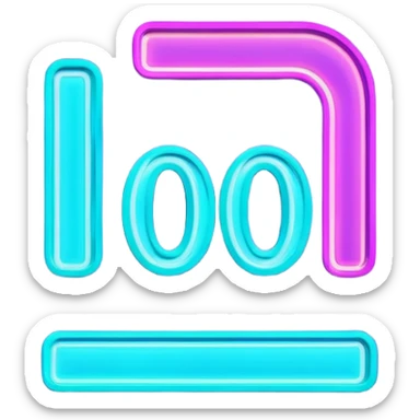 futuristic glowing neon “100” sign, purple and cyan glow, dark background sticker