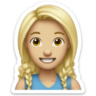 blonde with braces sticker