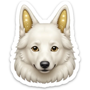White belgian Shepard feels Like a Glitter fairy sticker