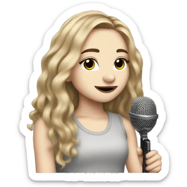 sabrina carpenter with a microphone sticker