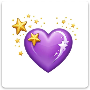 purple heart with a shooting star sticker