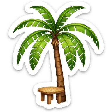 palm tree with a seat under it  sticker