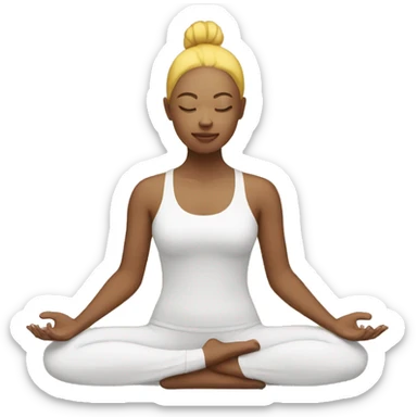 person with yellow skin tone doing yoga sticker