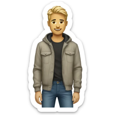 casual boys in stylish attire sticker