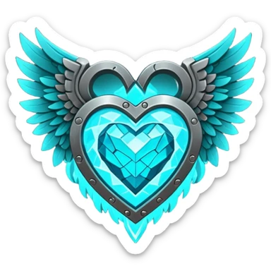 Dark Cyan Winged heart with minecraft warden soul sticker