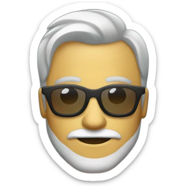 Hombre con pelo canoso y barba blanca con gafas de sol sticker