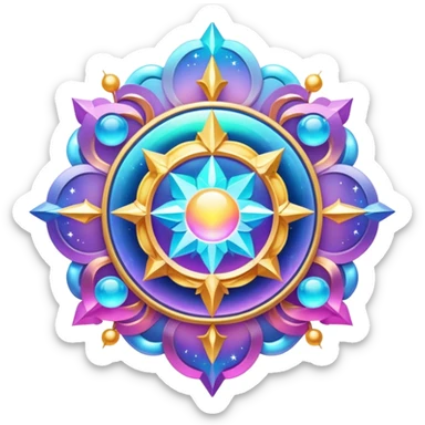 Epic divine celestial complex detailed iridescent gradients aesthetic-scenery-Decorations sticker