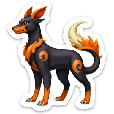 
Canine-Houndoom-Amaura-Salandit-Noibat-Flareon-Fakémon-fusion (full body) sticker