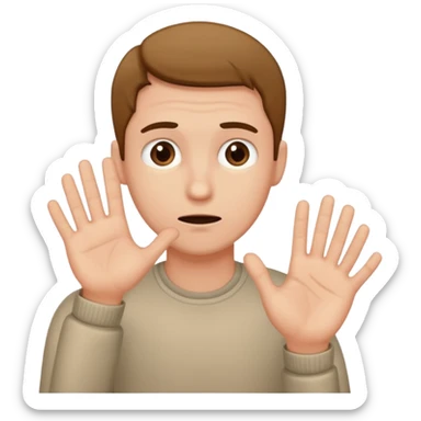 Un homme possessif qui essaye d’attraper quelqu’un avec sa main sticker