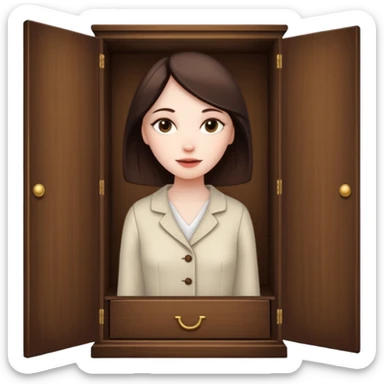 A character from the fairy tale Beauty and the Beast: the lady who was turned into a wardrobe by magic. She retains the wardrobe's original form and has an anthropomorphic face. sticker