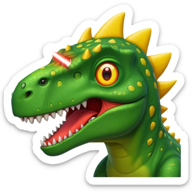 Dinosaur shooting lasers out of its eyes  sticker