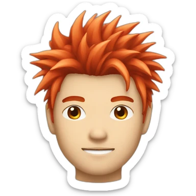 japanese-red-spiked-haired-guy sticker