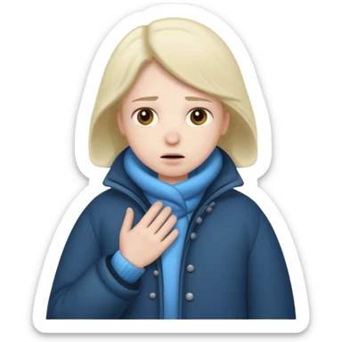 Uma pessoa congelando de frio sticker