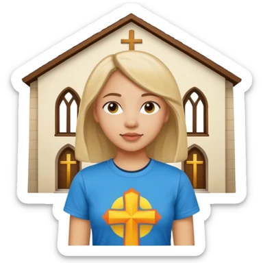 church summer camp girl sticker
