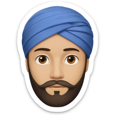 man with beard wearing turban sticker