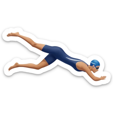 swimmer diving into a swimming pool, side profile view, smooth gradients, clean lines, realistic proportions. sticker