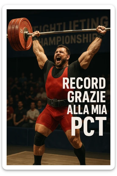 Powerlifter in gara che fa record grazie alla sua "PCT" in italiano sticker