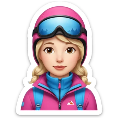 Woman Skiing, Background Matterhorn sticker