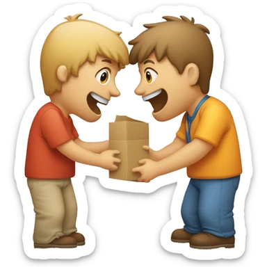 an image of a two people putting some kind of carton cardboard on each other's tongues, the style of roy lichtensteinin  sticker