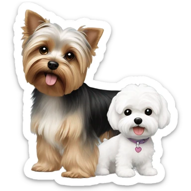 yorkie with bichon sticker
