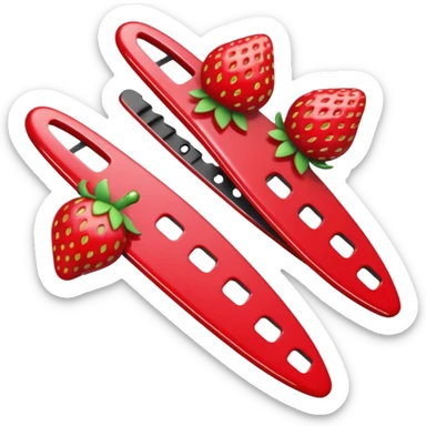 Strawberry hairclips sticker