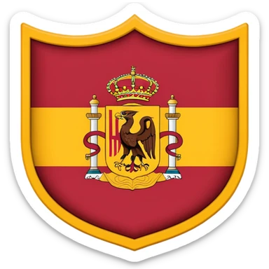 Bandera de españa tricolor actual con un águila marrón en el escudo sticker