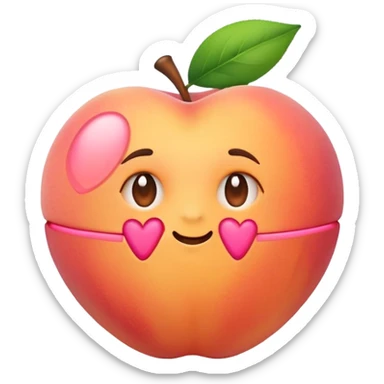 cartoon peach emoji with a heartbeat line sticker