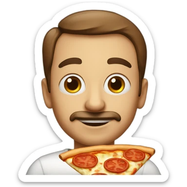 the caricature of an Italian with pizza sticker