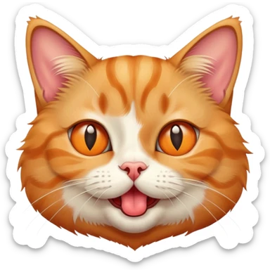 cute cross-eyed cat with tongue sticking out, silly expression sticker