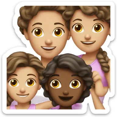 Two girl best friends brunette happy  sticker