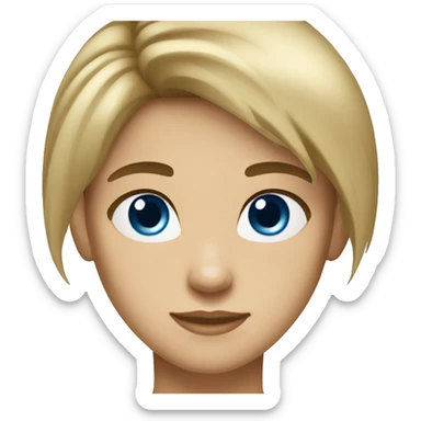 cold brown hair straight blue eyes light yellowtone skintone sticker