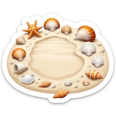 Beach with seashells sticker