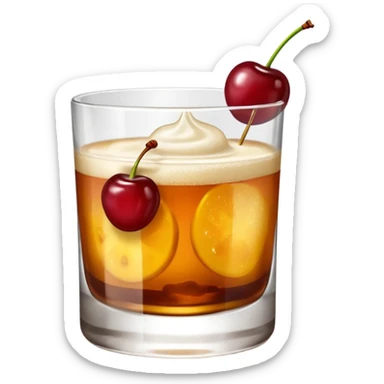 Emoji with an amaretto sour cocktail without face, normal glass sticker