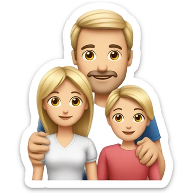 European Family with mum and dad and daughter sticker