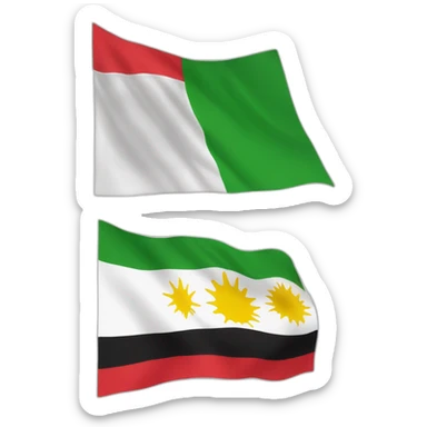 The flag of Iraqi Kurdistan is three colors and the top is red, the middle white, and the bottom is green. sticker