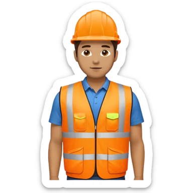 man in orange hi vis vest standing sticker