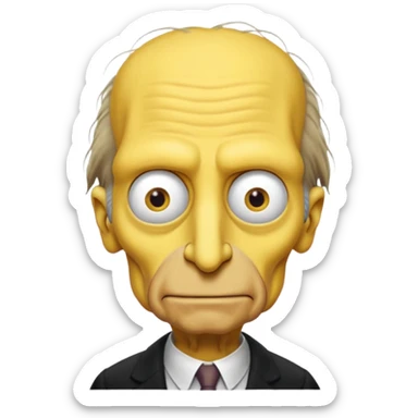 Mr. Burns, simpson, yellow skin tone, very very very long nose. sticker
