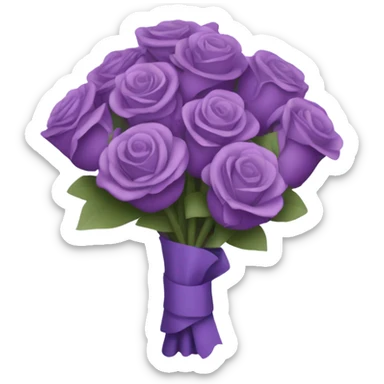 violet light shades  Rose bouquet with violet  wrap paper  sticker