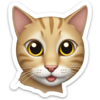 Gato con sus garritas en la cara sorprendido sticker
