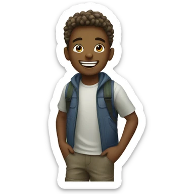 happy boys enjoying outdoors sticker