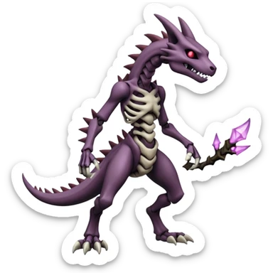 Shiny Badass Edgy Dark Evil Spectral Dusky Spooky Skeletal Cool Hot Stylish Handsome Marowak-Darkrai-Genesect-Fakémon-fusion (full body) sticker